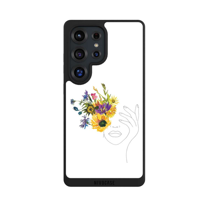 Galaxy S25 Ultra NIVOpure Line Art Woman sunflowers