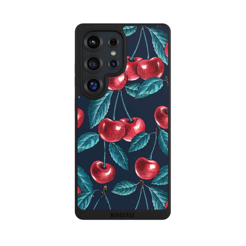 Galaxy S25 Ultra NIVOpure Cherries Dark Pattern