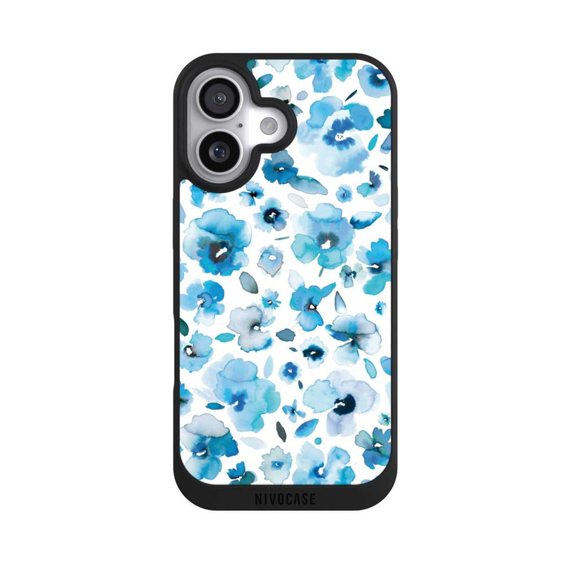 iPhone 17 NIVOpure Blaue tropische Blumen
