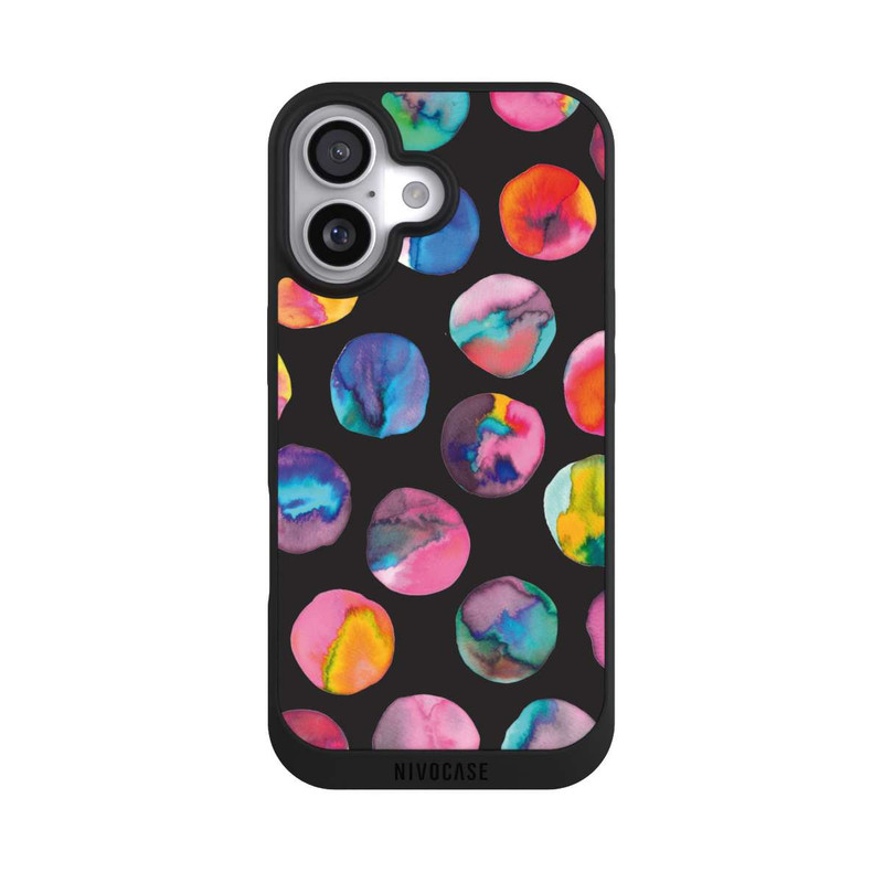 iPhone 17 NIVOpure Colorful Ink Marbles Dots Black