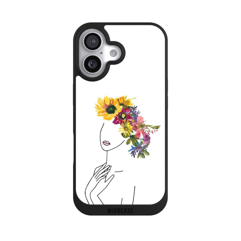 iPhone 17 NIVOpure Line Art Woman flowercrown