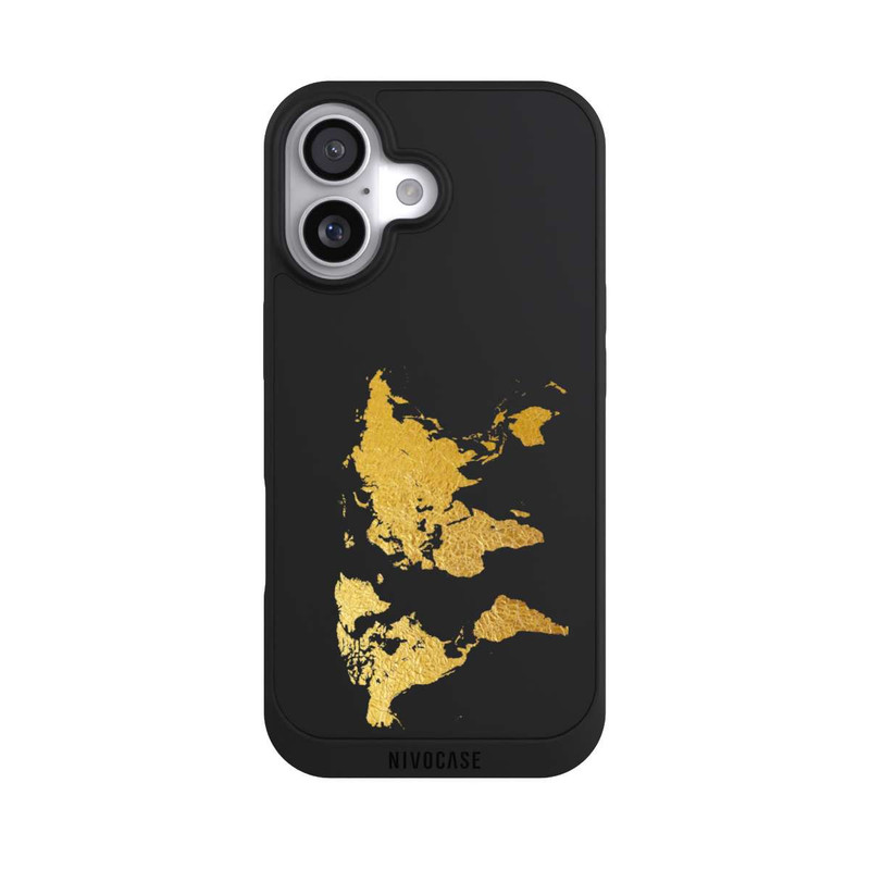 iPhone 17 NIVOpure World Map Gold Transparent