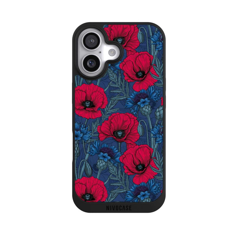 iPhone 17 NIVOpure Poppies and Cornflowers on Blue