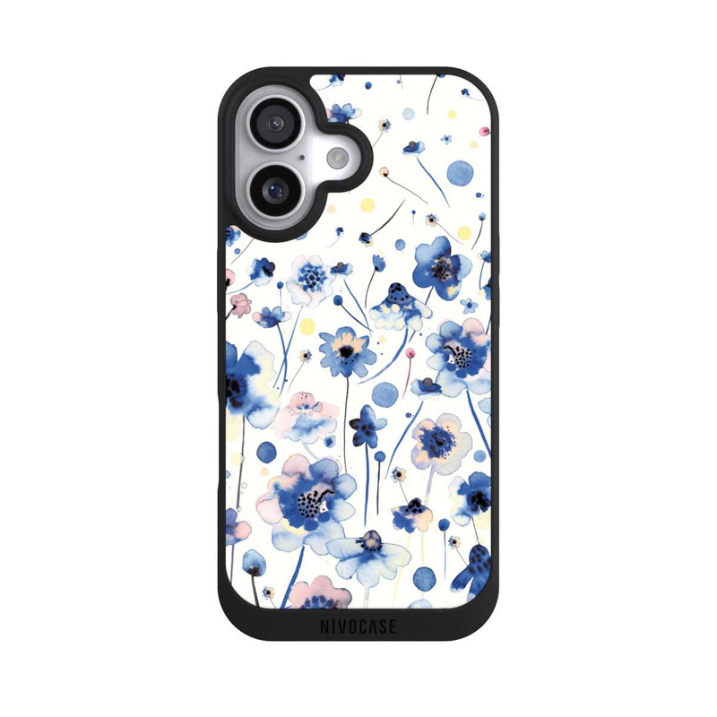 iPhone 17 NIVOpure Watercolor Ink Blue Flowers