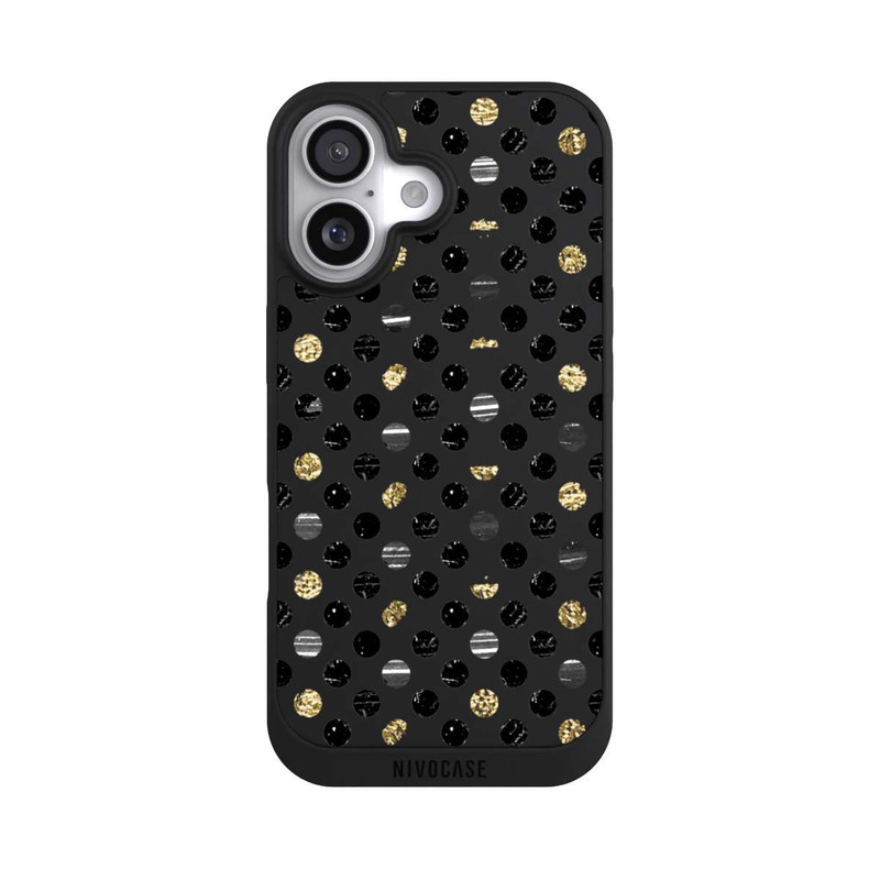 iPhone 17 NIVOpure Gold Black Polka Dots