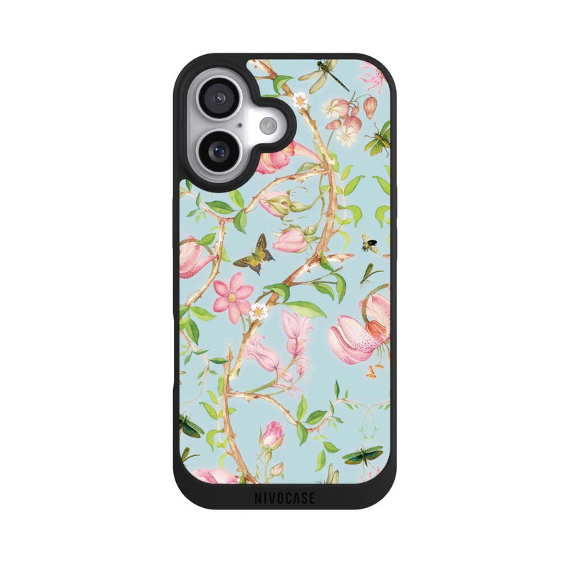 iPhone 17 NIVOpure Fleurs Botaniques Vintage Bleu