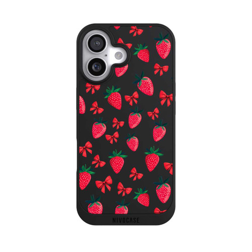 Apple iPhone 17 NIVOpure Strawberry Heart Ribbon Pattern Transparent