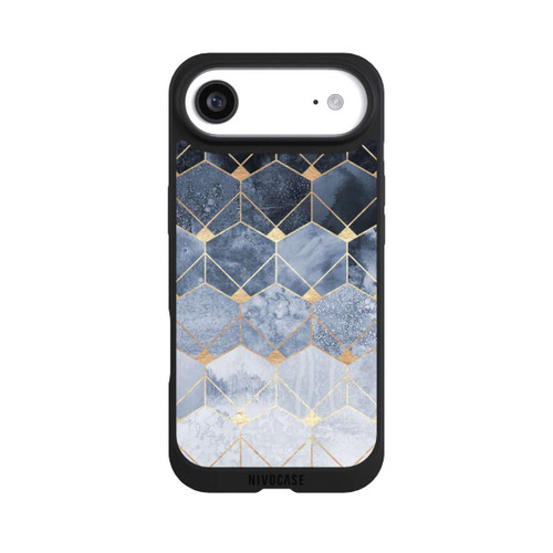 Apple iPhone Air NIVOpure Blue Hexagons And Diamonds Gold Print