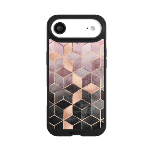 Apple iPhone Air NIVOpure Pink Grey Gradient Cubes Print