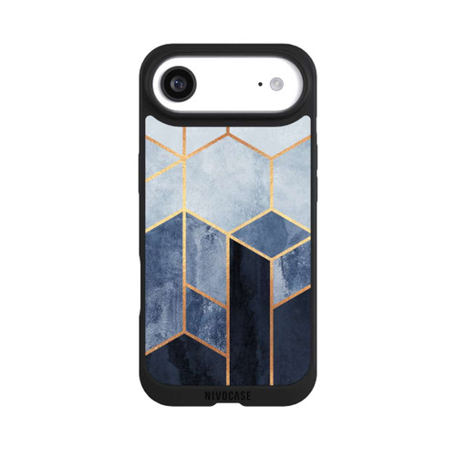 Apple iPhone Air NIVOpure Soft Blue Hexagons Gold Print