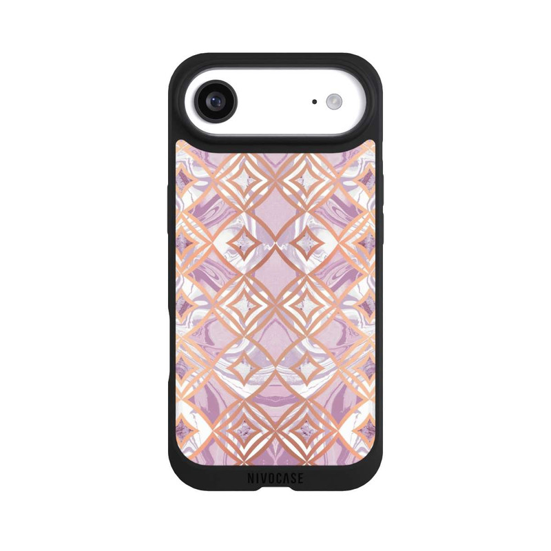 iPhone Air NIVOpure Pink Gold Rhombic Marble Tiles