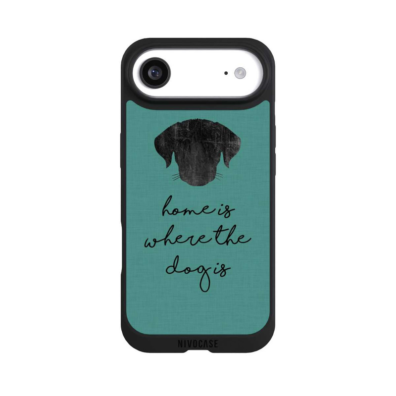 iPhone Air NIVOpure Home Is Where The Dog Is - Black on Turquoise 