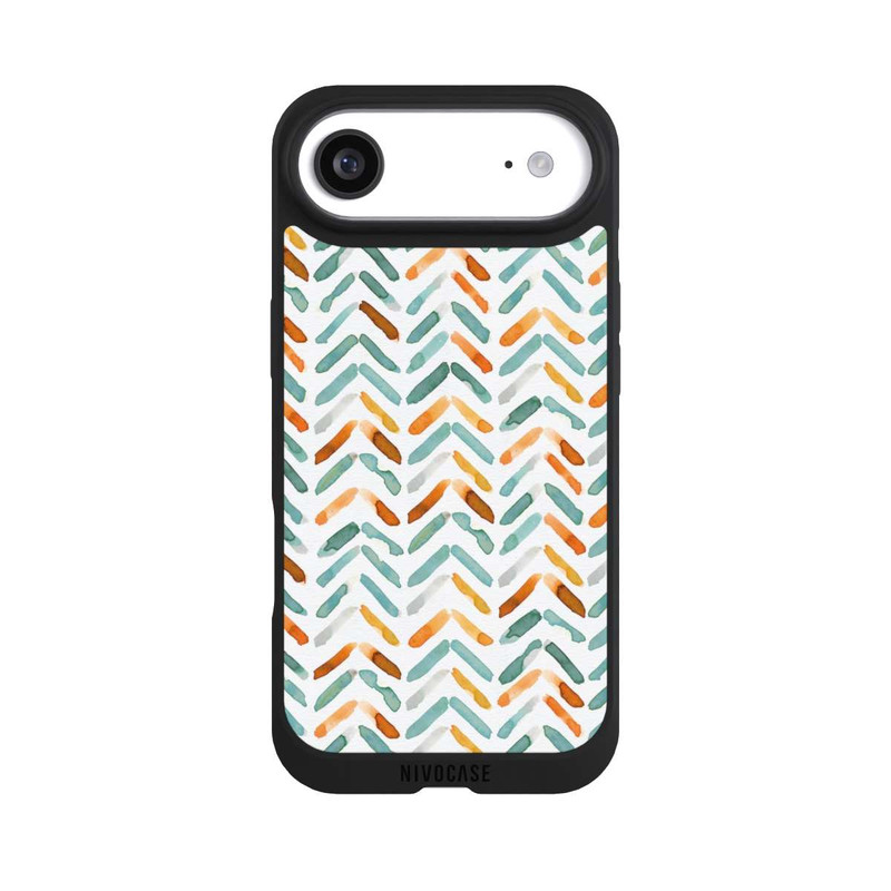 iPhone Air NIVOpure Elegantes Herbstchevron Blau Orange