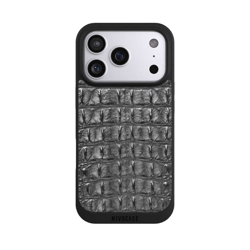 iPhone 17 Pro NIVOpure Croco Grey Black