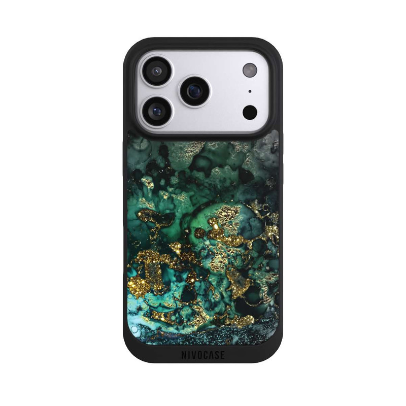 iPhone 17 Pro NIVOpure Cyan Glitter Marble Look