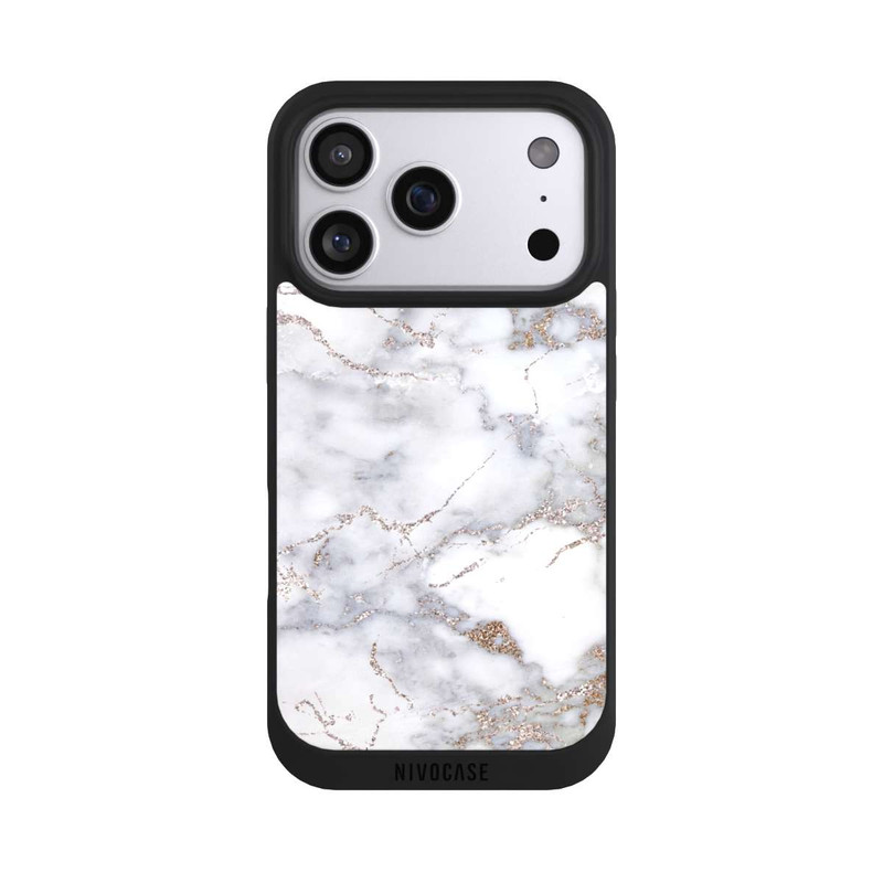 iPhone 17 Pro NIVOpure Silver Glitter Marble Look