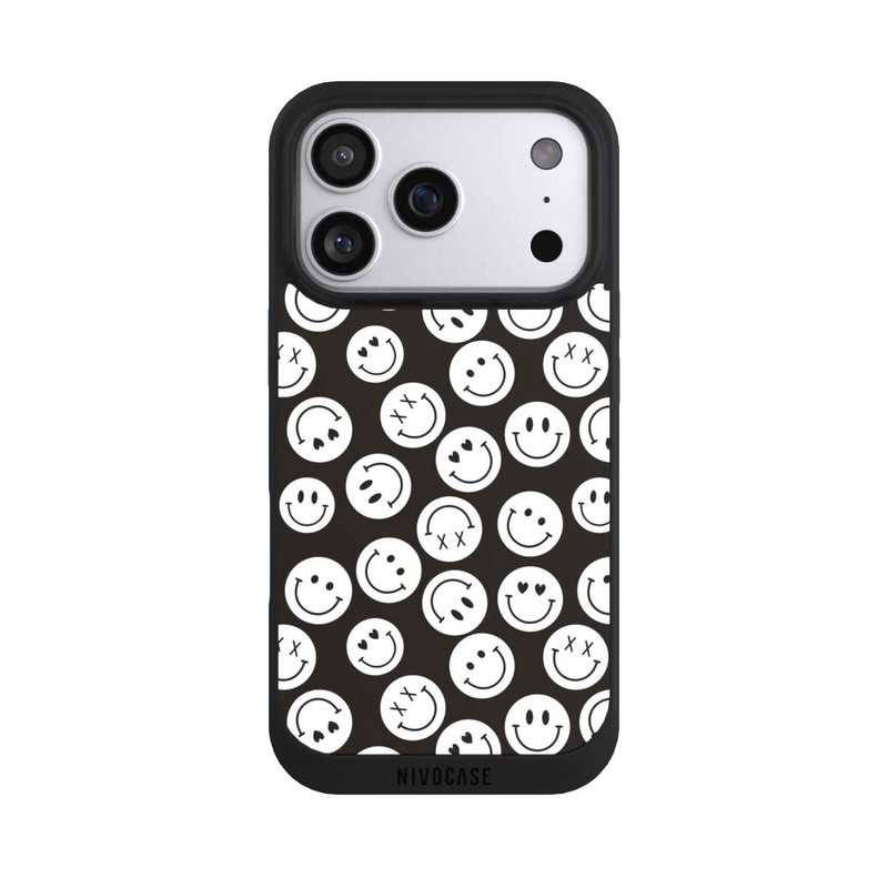 iPhone 17 Pro NIVOpure Smiles Emotes Pattern Black And White