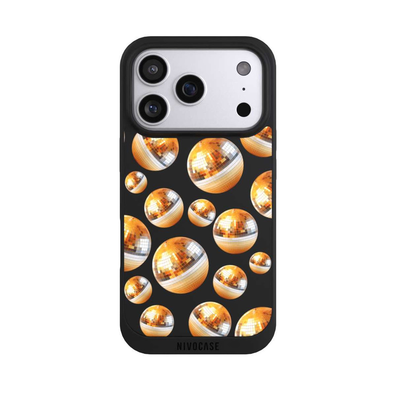iPhone 17 Pro NIVOpure Disco Ball Party Gold Orange Transparent with AI