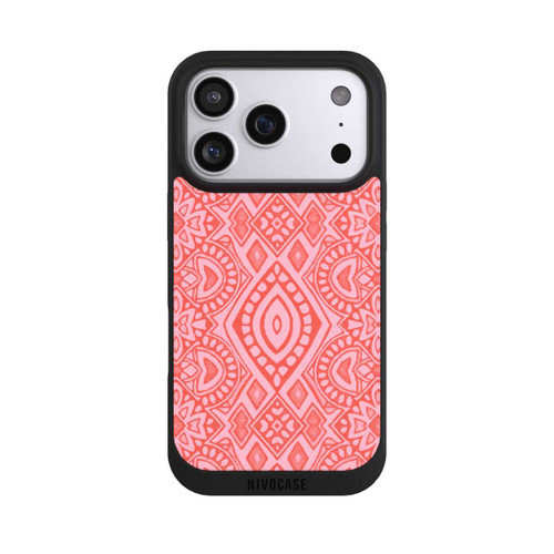 Apple iPhone 17 Pro NIVOpure Boho Geometric Intricate Tribal Design in Shades of Pink