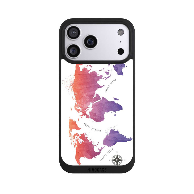 iPhone 17 Pro Max NIVOpure Worldmap (Watercolor) white