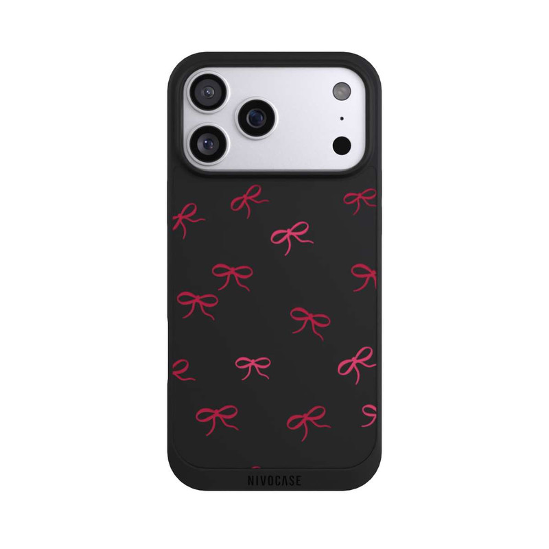 iPhone 17 Pro Max NIVOpure Bows Red Pattern Transparent