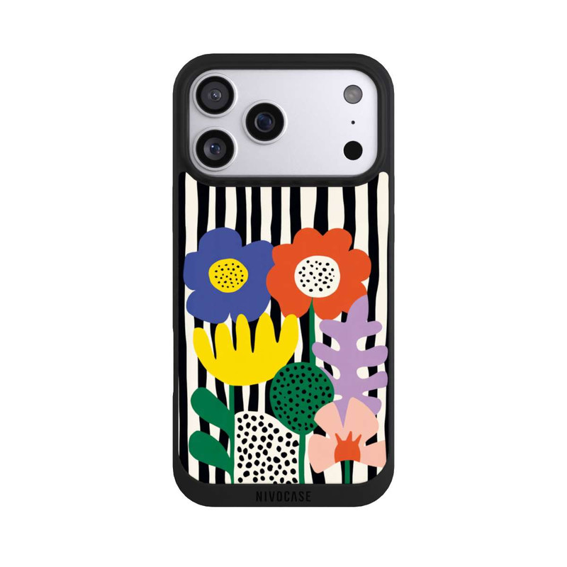 iPhone 17 Pro Max NIVOpure Flowers Striped Background