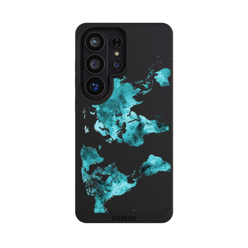 Galaxy S26 Ultra NIVOpure World Map Teal Transparent