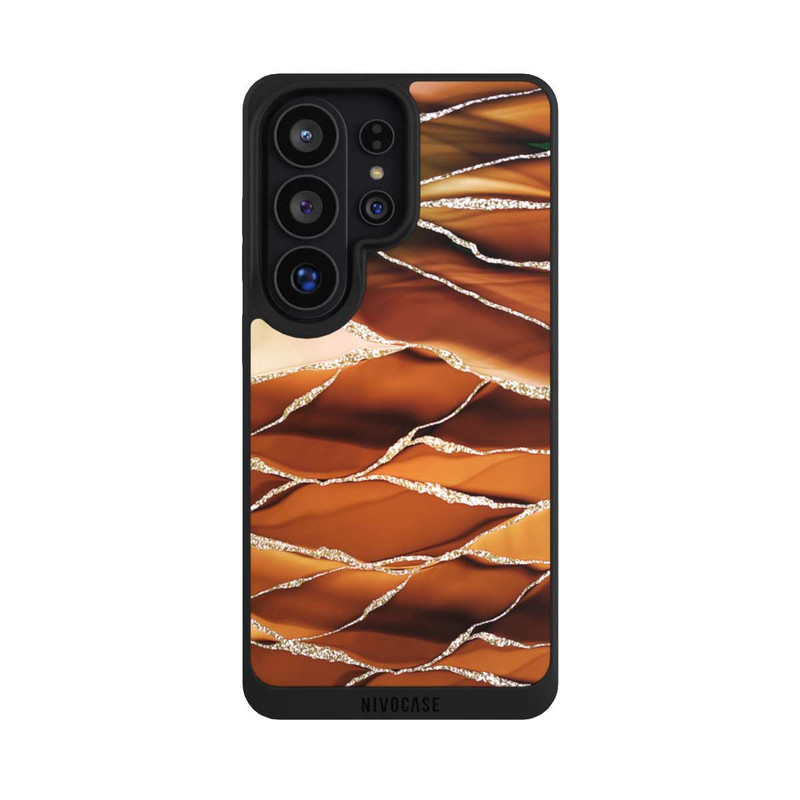Galaxy S26 Ultra NIVOpure Brown Marble Stripes Glitter Look