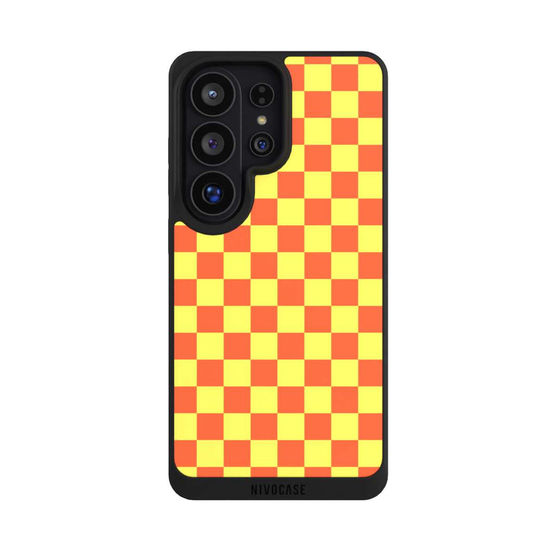 Galaxy S26 Ultra NIVOpure Checked Pattern Yellow Orange