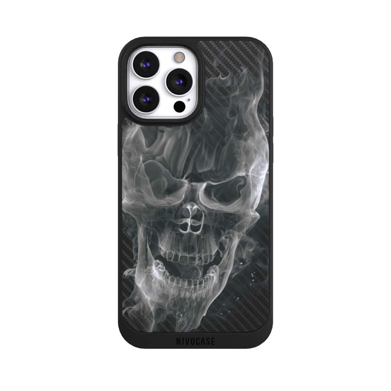 iPhone 13 Pro Max NIVOpure rauchender Totenkopf Carbon