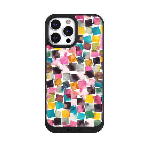 Apple iPhone 13 Pro Max NIVOpure Aquarell geometrische Plaids rosa
