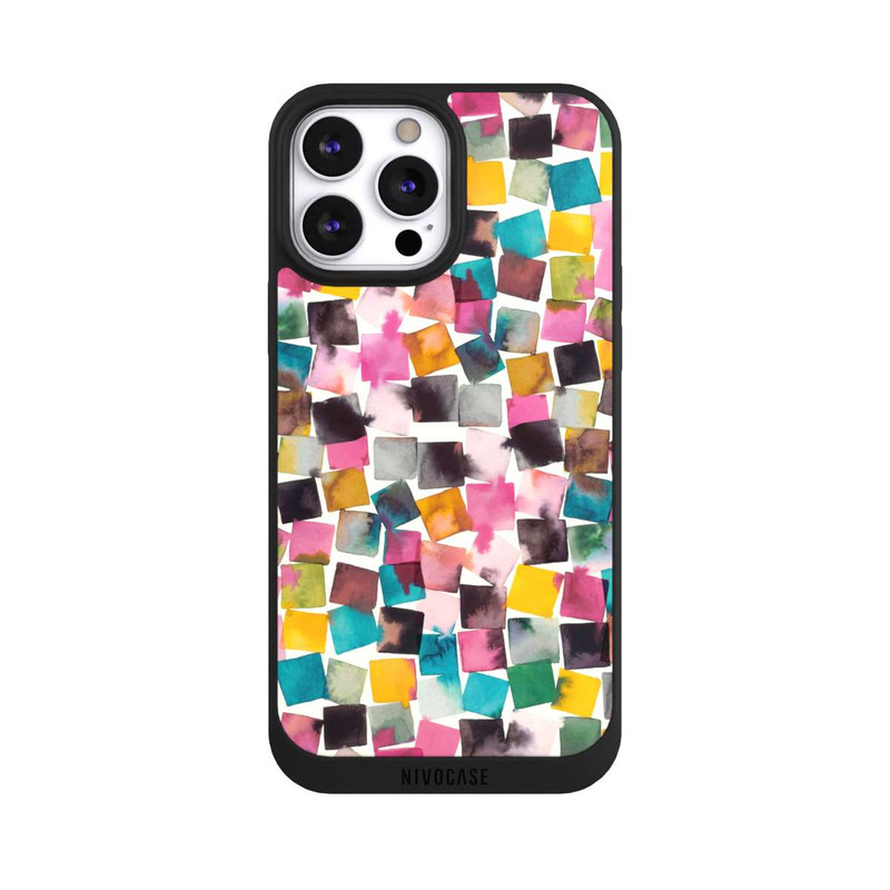 iPhone 13 Pro Max NIVOpure Aquarell geometrische Plaids rosa