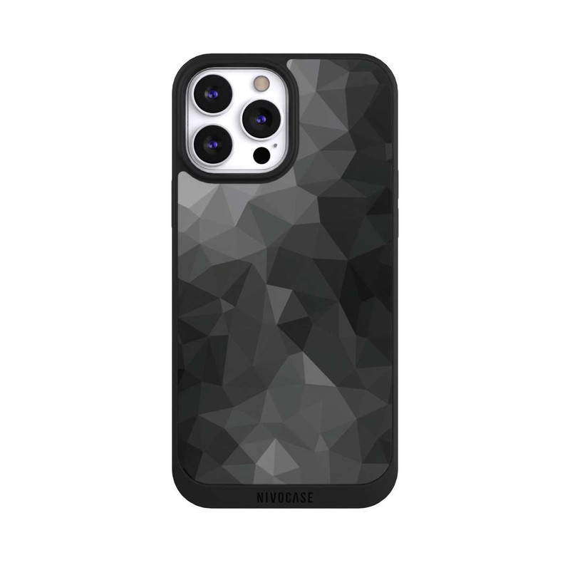 iPhone 13 Pro Max NIVOpure Polygonales Mosaik Schwarz/Weiß