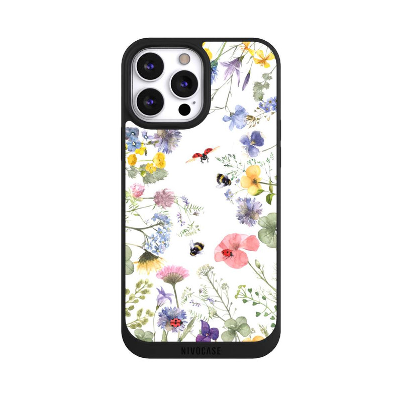 iPhone 13 Pro Max NIVOpure Bunte Frühlingsblumen und Bienen
