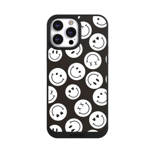 Apple iPhone 13 Pro Max NIVOpure Smiles Emotes Pattern Black And White