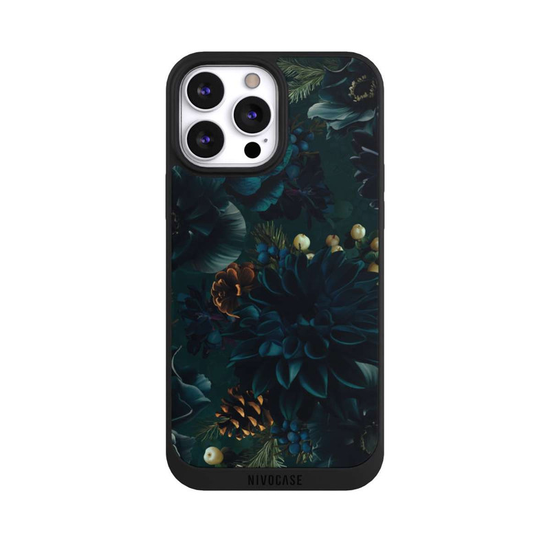 iPhone 13 Pro Max NIVOpure Blumenmuster Grün und Blau