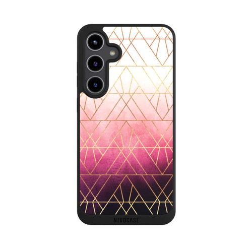 Samsung Galaxy S24+ NIVOpure Pink Ombre Triangles Gold Print