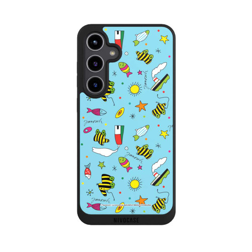 Samsung Galaxy S24+ NIVOpure Canard Tigré sur Fond Bleu