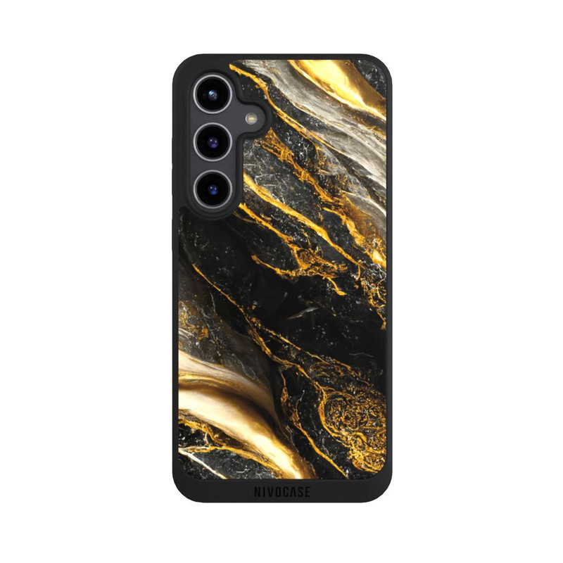 Galaxy S24 + NIVOpure Black Marble Gold Print Layers