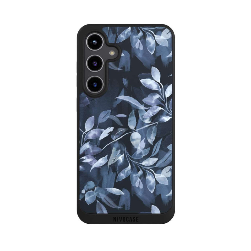 Galaxy S24 + NIVOpure Watercolor Mystic Leaves Navy