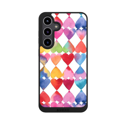 Samsung Galaxy S24+ NIVOpure Colorful Watercolor Hearts Pattern