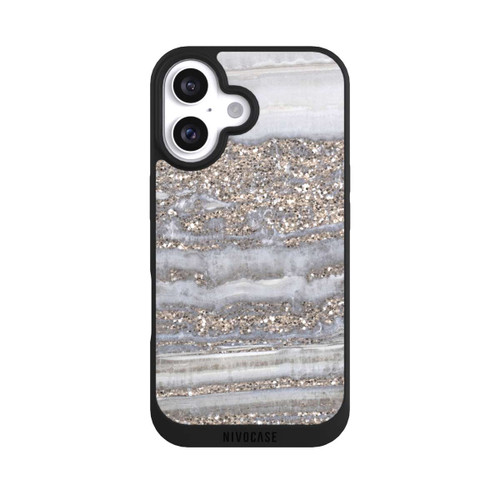 Apple iPhone 16 NIVOpure White Glitter Marble Look