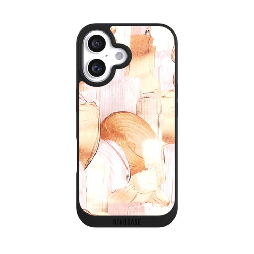 Apple iPhone 16 NIVOpure White/Gold Brush Pattern