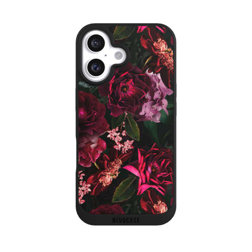 Apple iPhone 16 NIVOpure Dark Red and Pink Flowers