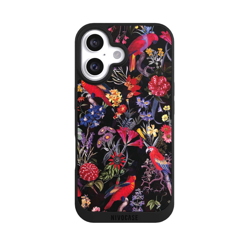 iPhone 16 NIVOpure Dark Flowers and Parrots