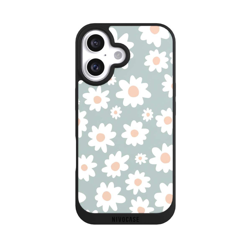 iPhone 16 NIVOpure Daisy Flower Seamless Pattern Green