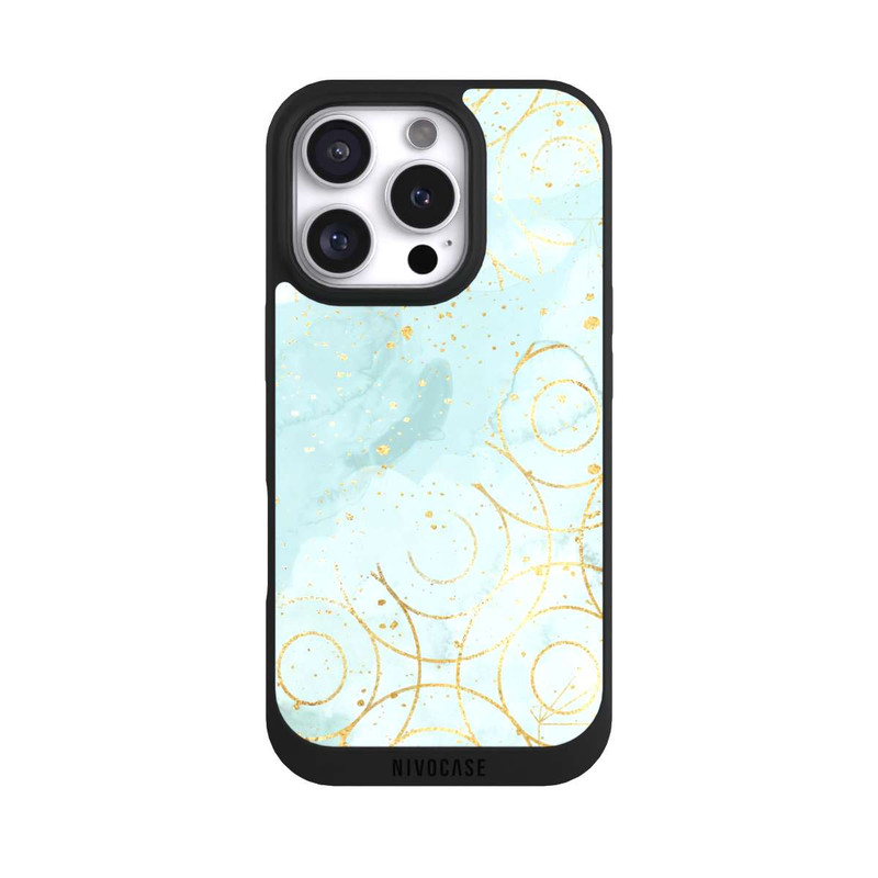 iPhone 16 Pro NIVOpure Marbre Vert Motif de Maille Mixte