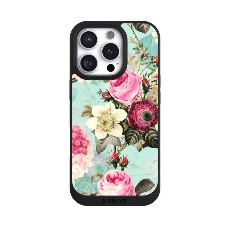 iPhone 16 Pro NIVOpure Turquoise Wallpaper Roses