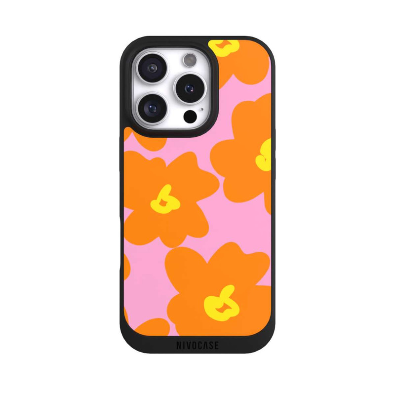 iPhone 16 Pro NIVOpure Retro floral pattern pink and orange