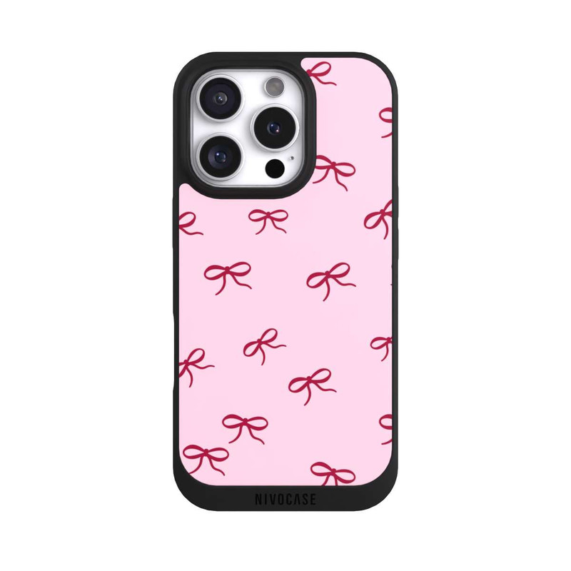 iPhone 16 Pro NIVOpure Bows Red Pink Pattern